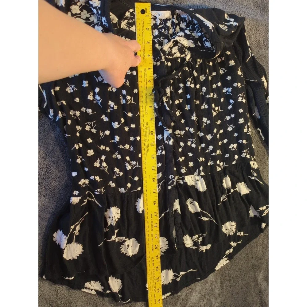 FAT FACE BLACK MONROE POPPY MEADOW FLORAL BLOUSE TOP - SIZE Us Sz 10 - Picture 6 of 7